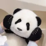 5-month-old Menglan handmade simulation panda doll pillow gift girl wool plush toy