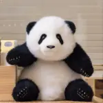 5-month-old Menglan handmade simulation panda doll pillow gift girl wool plush toy