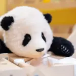 6-month-old Fubao handmade simulated panda doll large size sheepskin plush toy