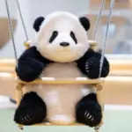 6-month-old Fubao handmade simulated panda doll large size sheepskin plush toy