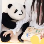 6-month-old Fubao handmade simulated panda doll large size sheepskin plush toy