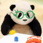 6-month-old Fubao handmade simulated panda doll large size sheepskin plush toy