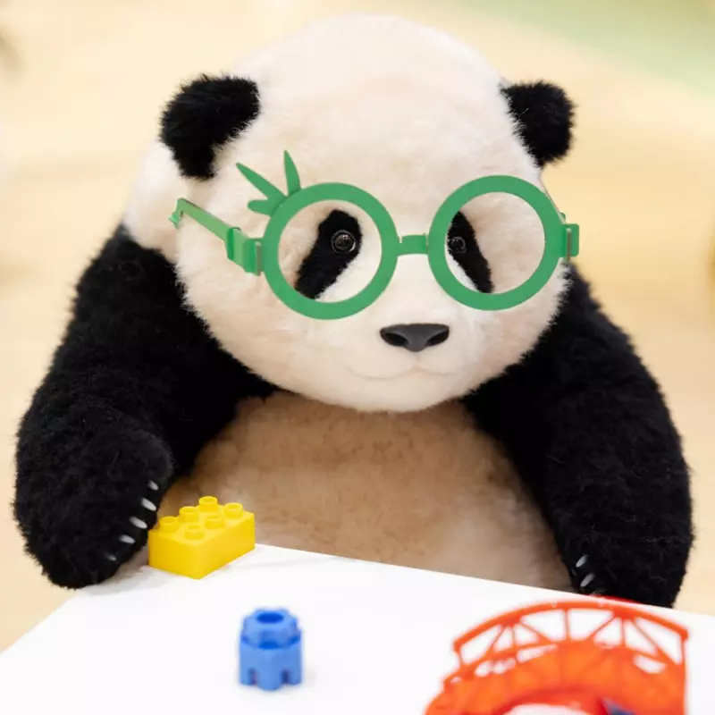 6-month-old Fubao handmade simulated panda doll large size sheepskin plush toy