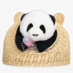 5-month-old Hehua handmade simulated panda doll large size sheepskin plush toy