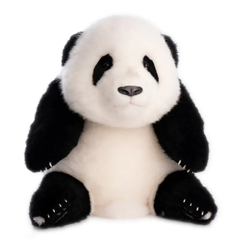 5-month-old Hehua handmade simulated panda doll large size sheepskin plush toy