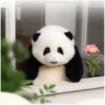 6-month-old Hehua handmade simulation panda doll pillow gift girl wool plush toy