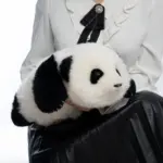 3-month-old Hehua handmade simulated panda doll large size sheepskin plush toy