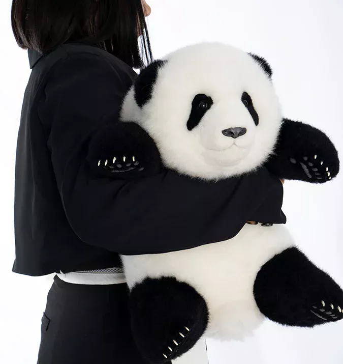 5-month-old Menglan handmade simulation panda doll pillow gift girl wool plush toy