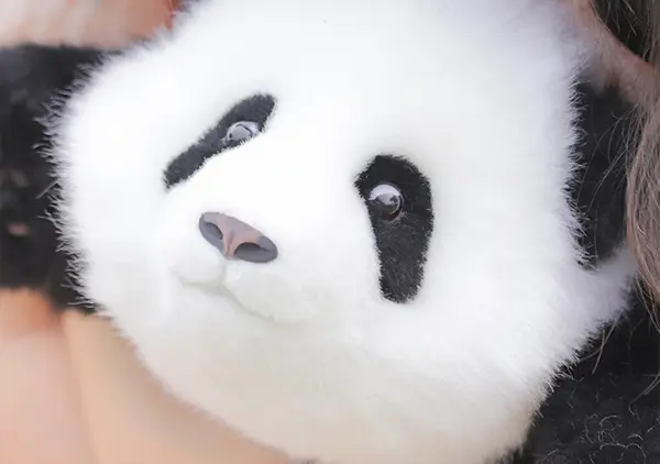 3-month-old Heye handmade simulated panda doll pillow sheepskin plush toy