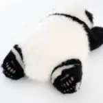 1.5-month-old Hehua handmade simulated panda doll pillow sheepskin plush toy