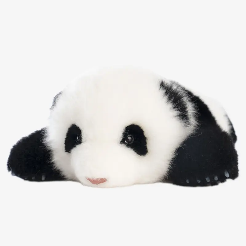 1.5-month-old Hehua handmade simulated panda doll pillow sheepskin plush toy